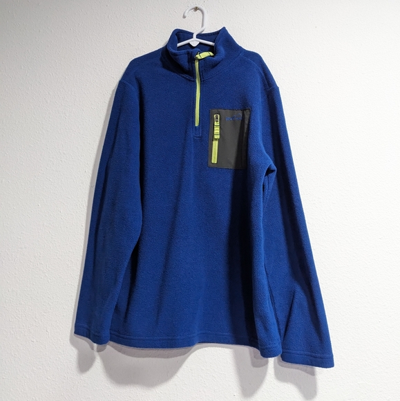 Eddie Bauer Blue Fleece Sweater 1/4 Zip Pullover Boys Large - Picture 1 of 11
